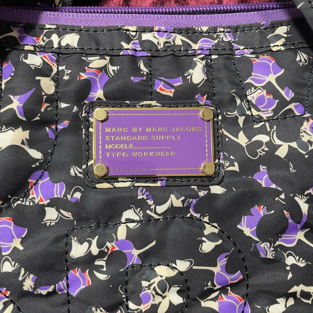 Floral Black and Purple Women's Bag - Picture 3 of 4